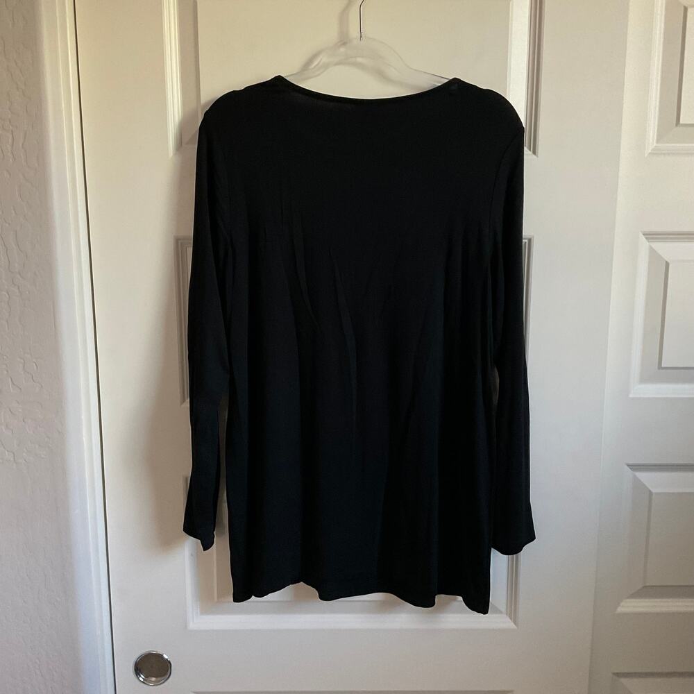 Chico’s Lace‎ Detail Long Sleeve Black Knit Top - Size Large - NEW - Picture 6 of 6